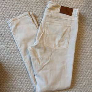 Brunello Cucinelli Slim Jeans in Light Beige with Leather Patch